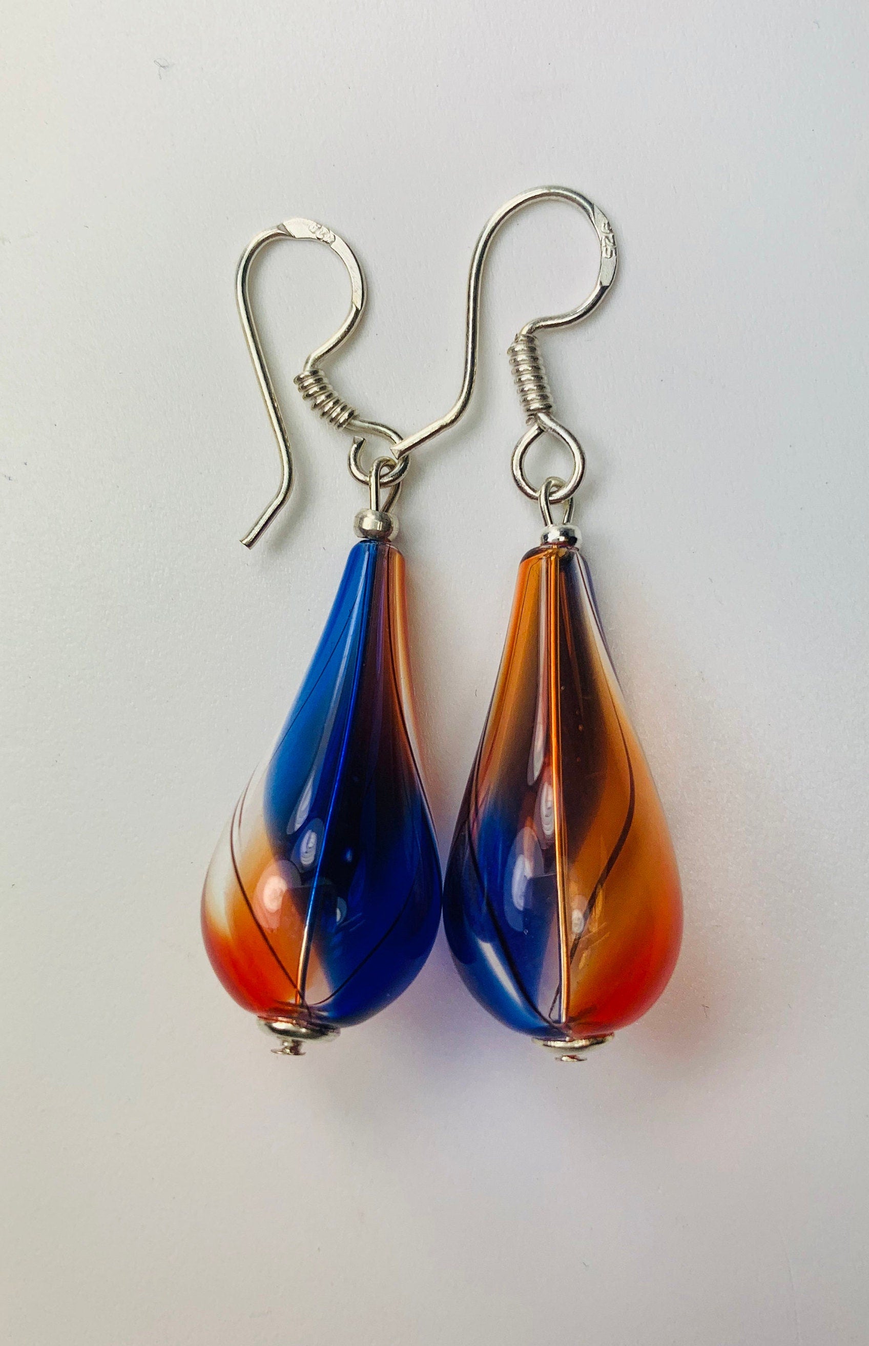 Ohrringe Hohlglasperlen Formschön Lampwork Beads Earrings