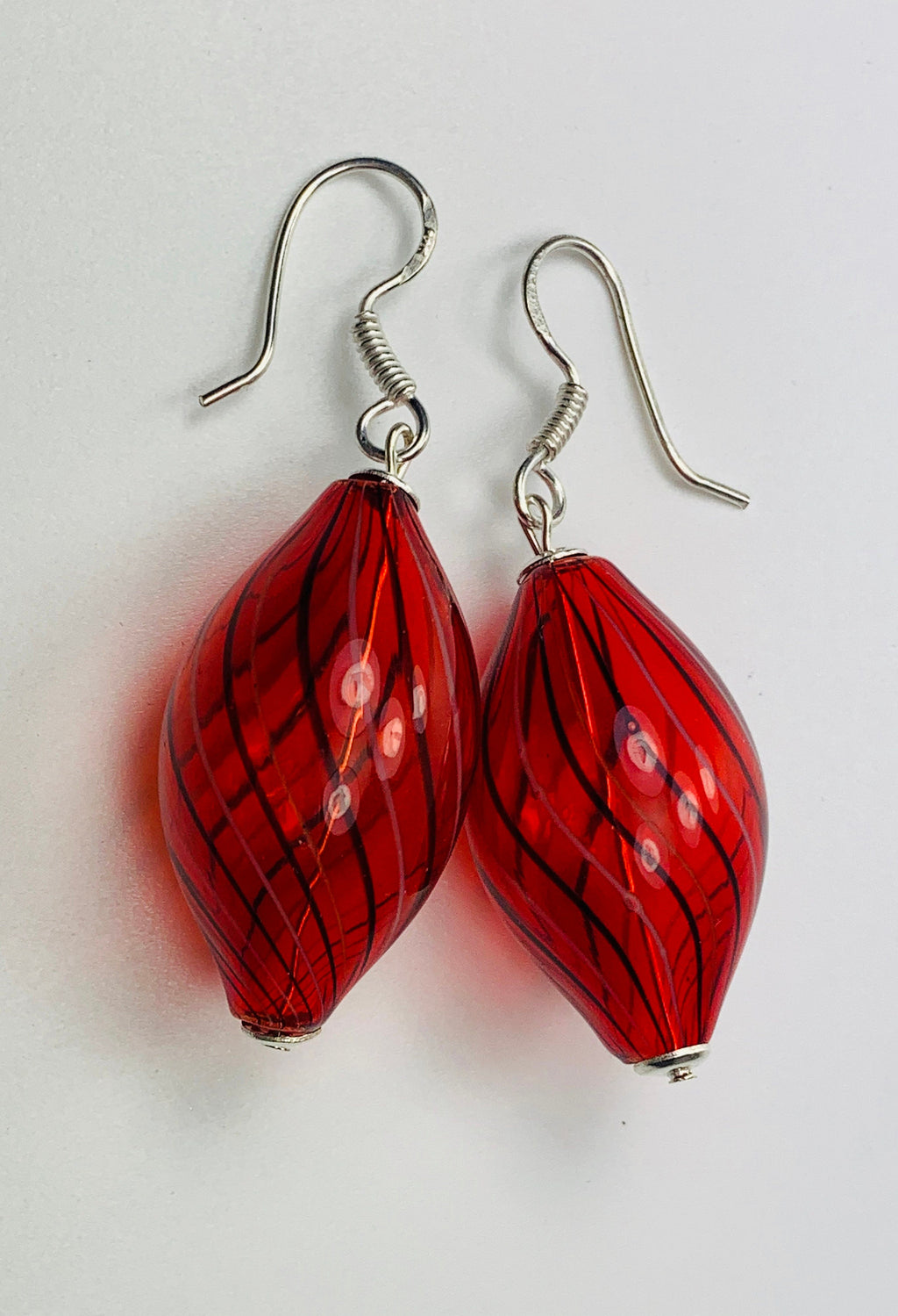 Ohrringe Hohlglasperlen Formschön Lampwork Beads Earrings