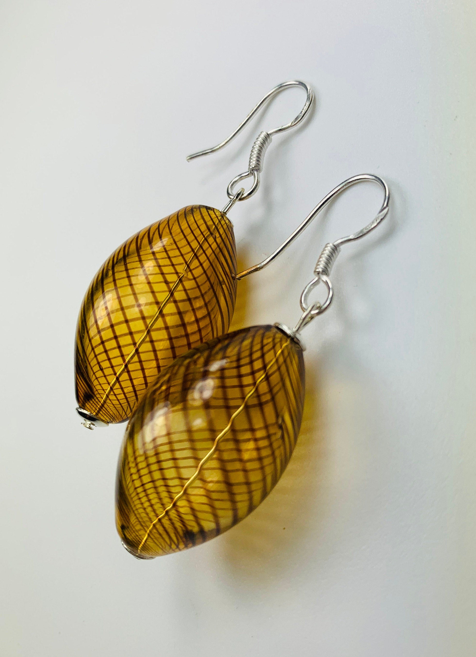 Ohrringe Hohlglasperlen Formschön Lampwork Beads Earrings