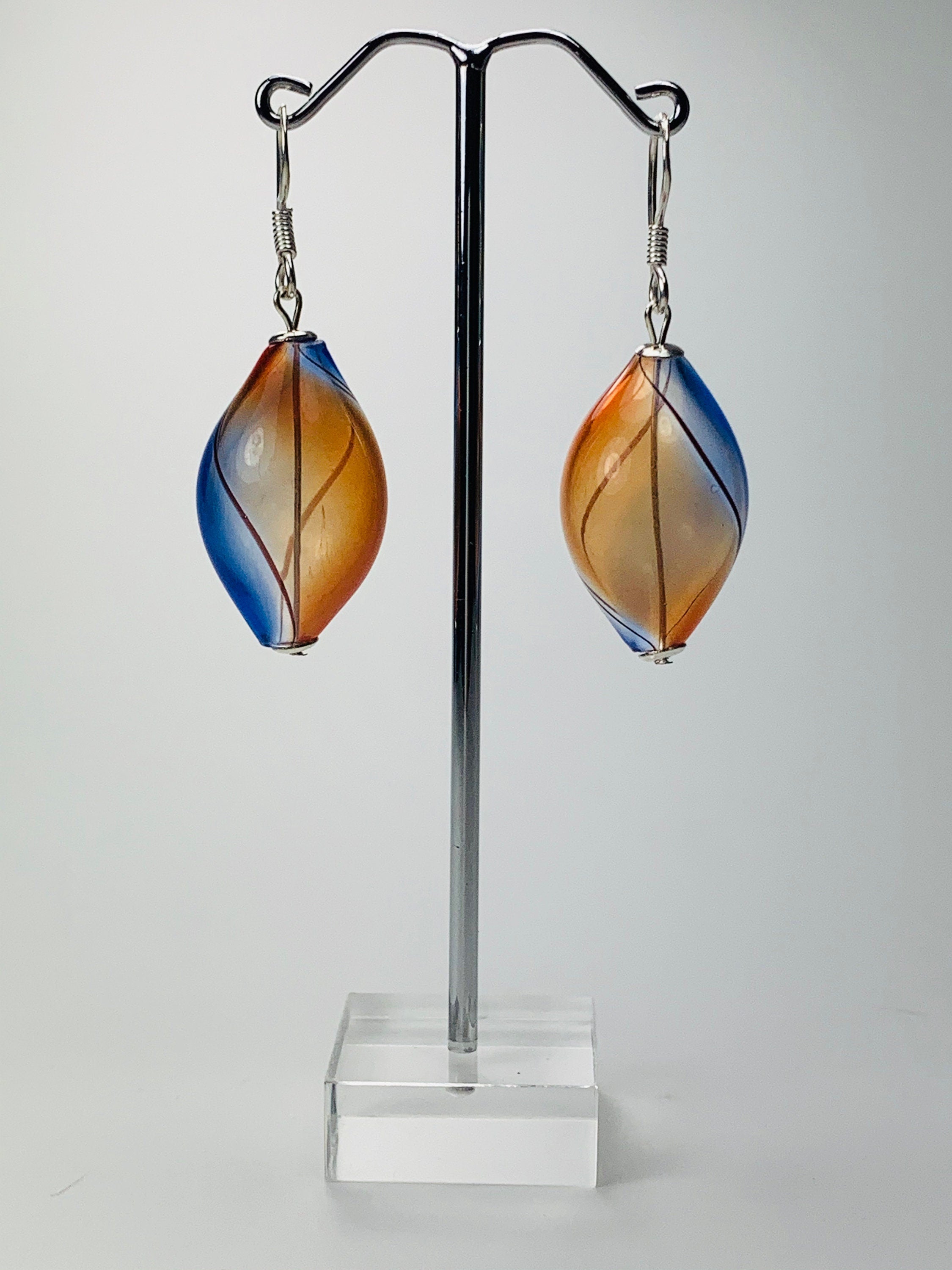 Ohrringe Hohlglasperlen Formschön Lampwork Beads Earrings