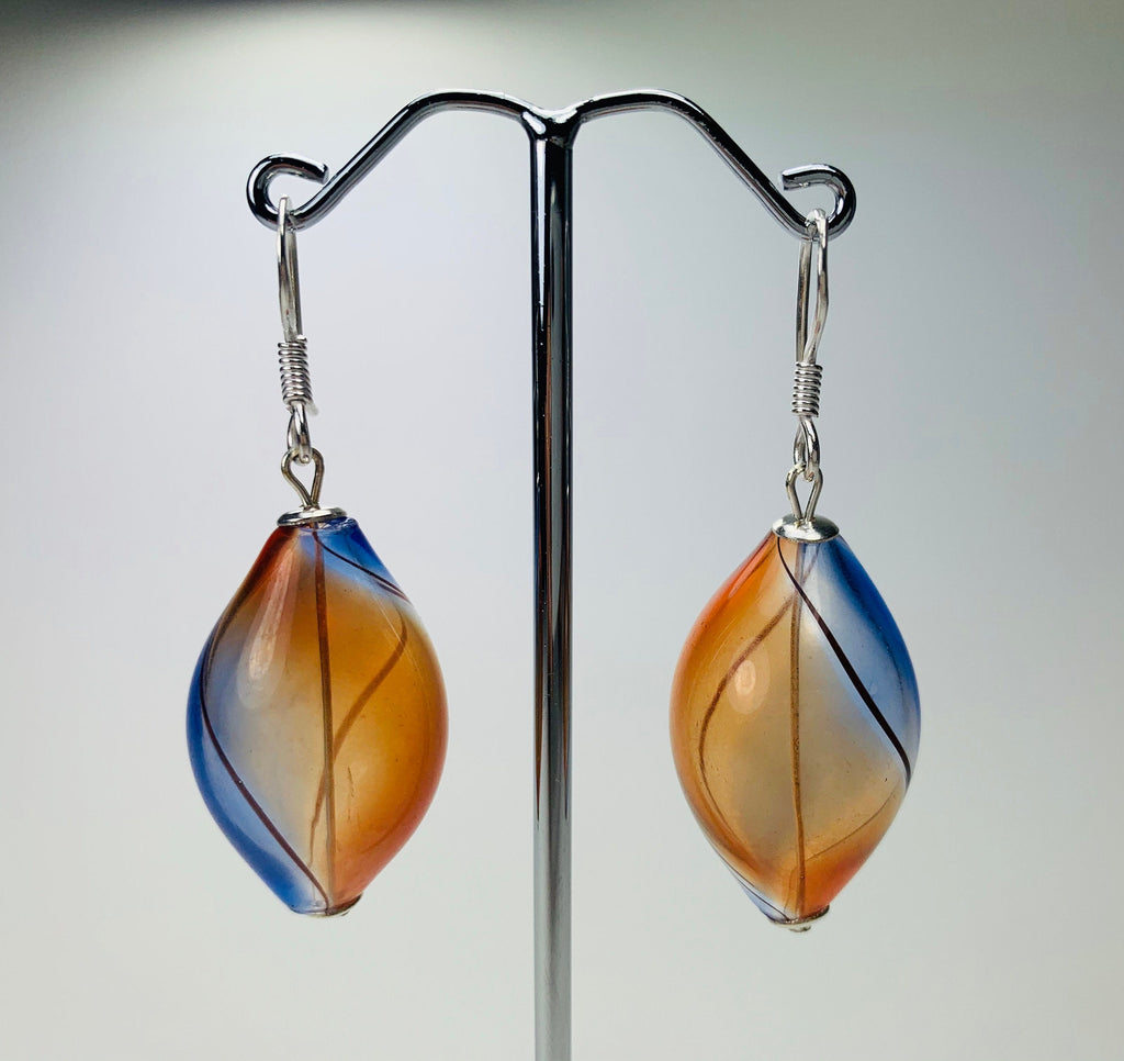 Ohrringe Hohlglasperlen Formschön Lampwork Beads Earrings