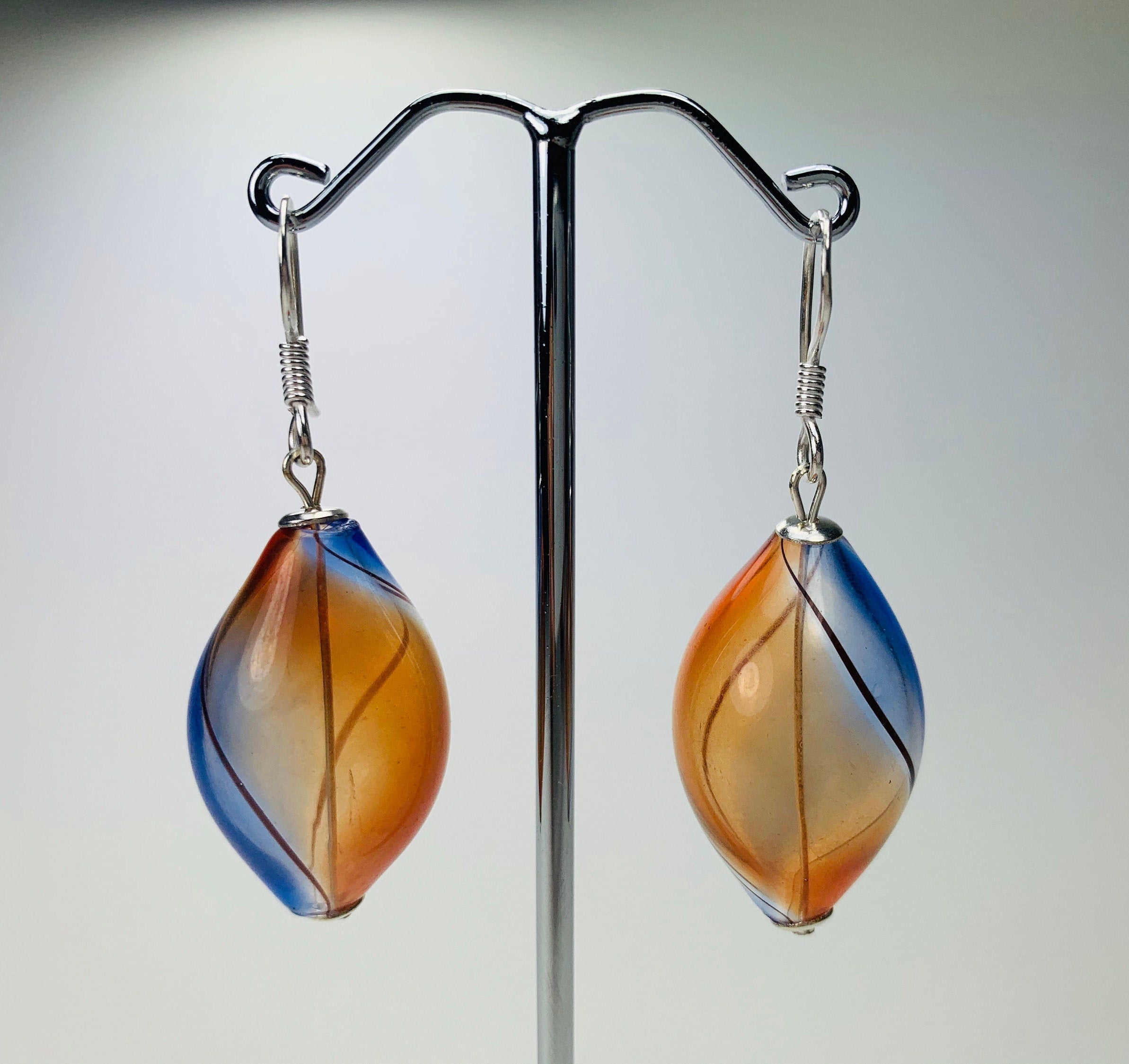 Ohrringe Hohlglasperlen Formschön Lampwork Beads Earrings