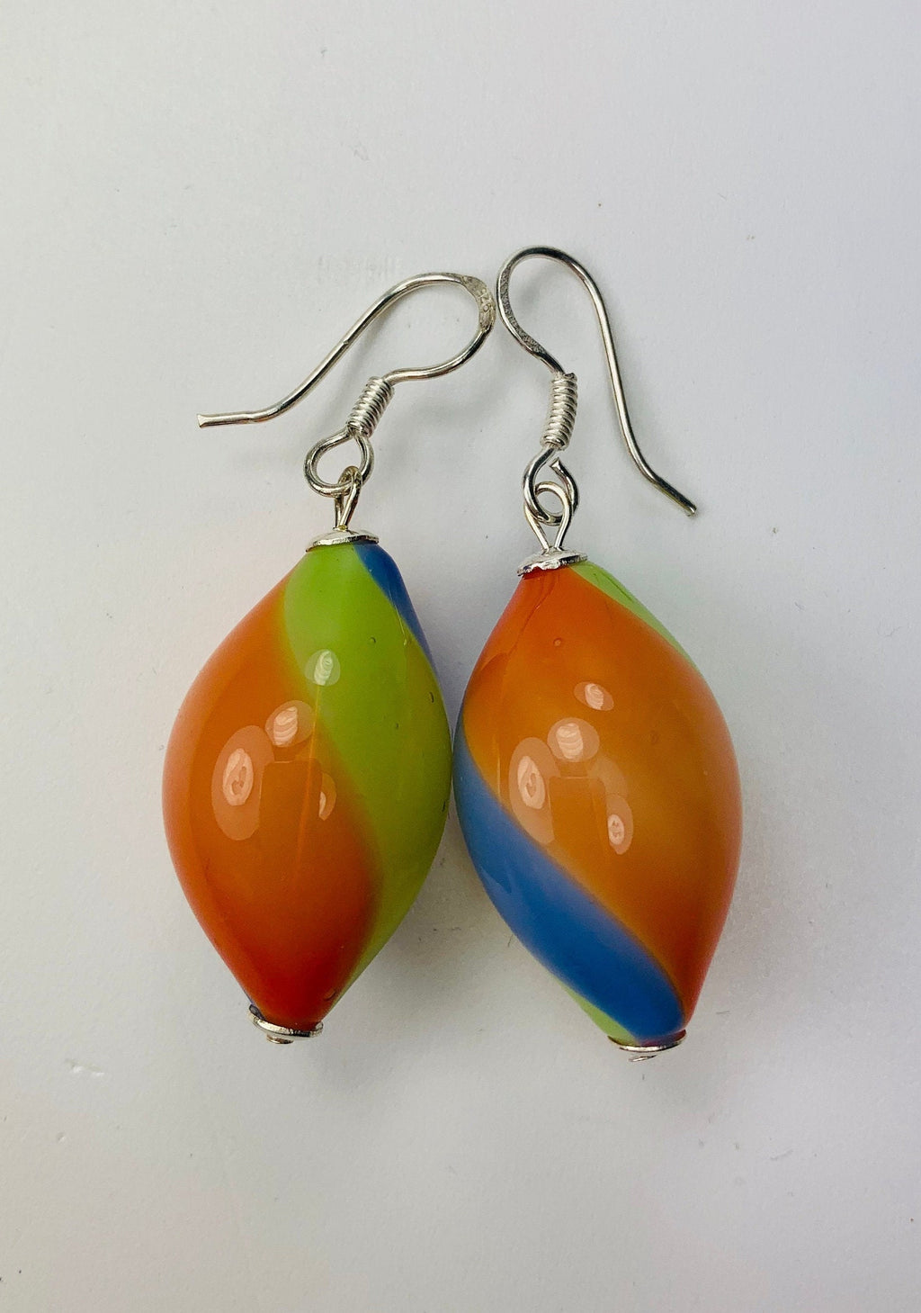Ohrringe Hohlglasperlen Formschön Lampwork Beads Earrings