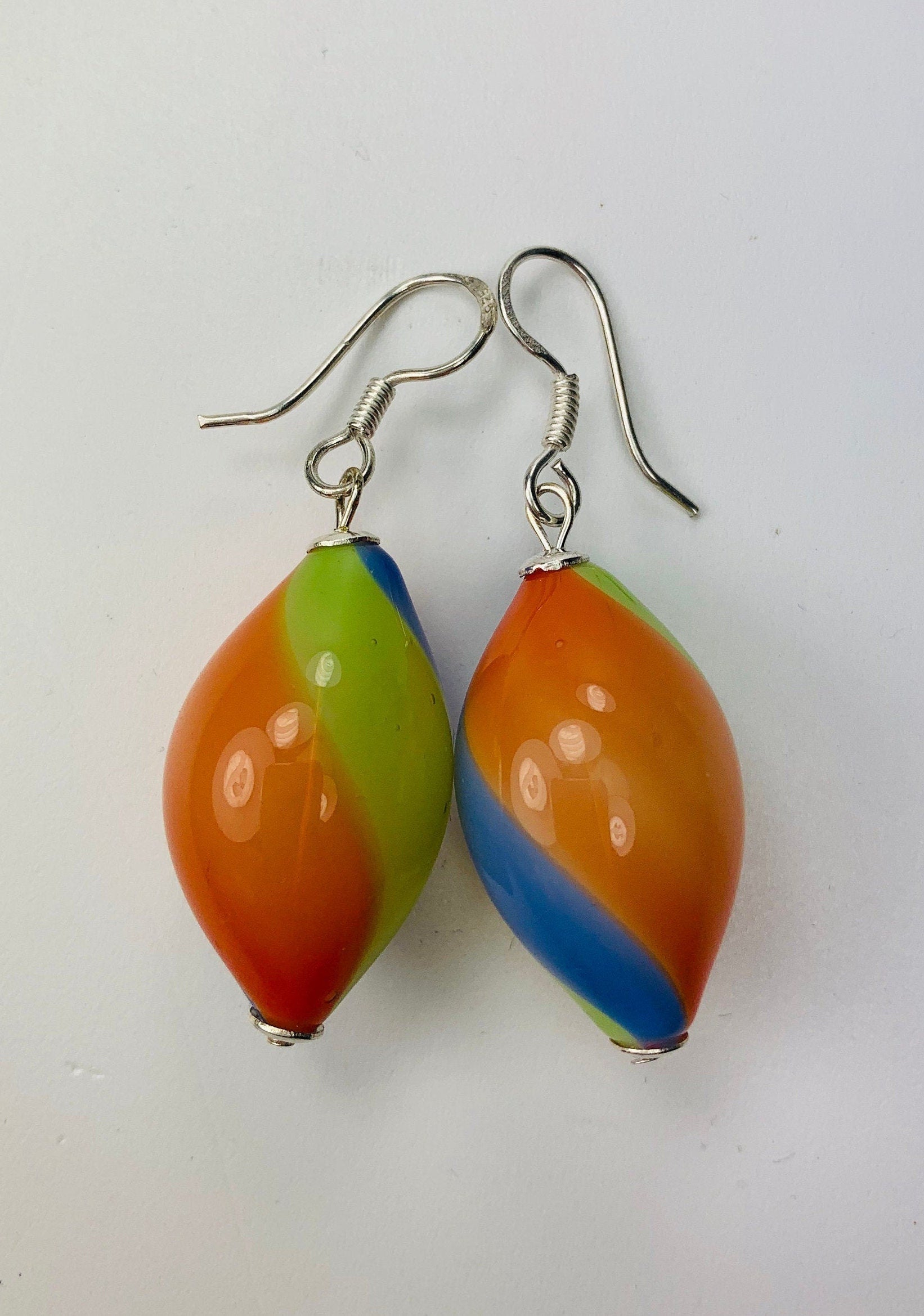 Ohrringe Hohlglasperlen Formschön Lampwork Beads Earrings