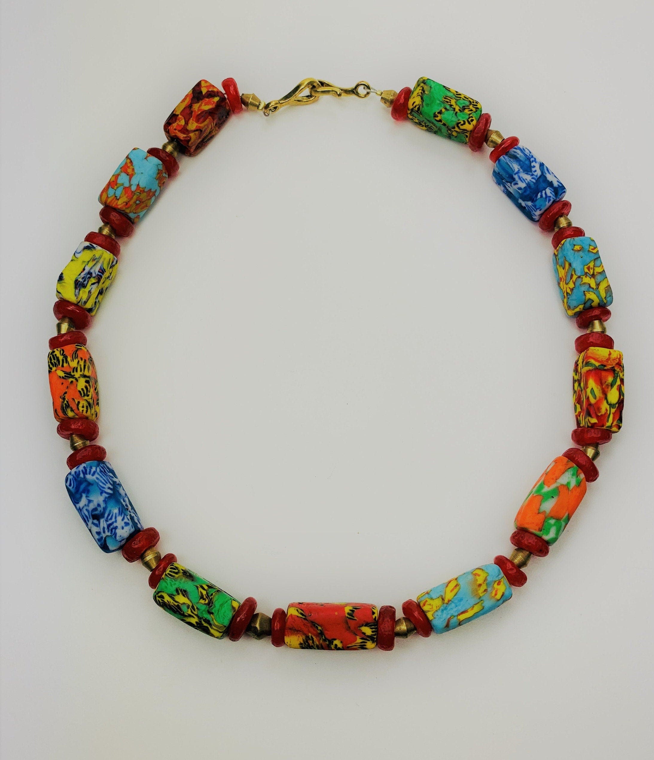Kette Kroba Recycling Glass Ghana Ethno Beads Handmade Necklace Necklace Ethno Chic