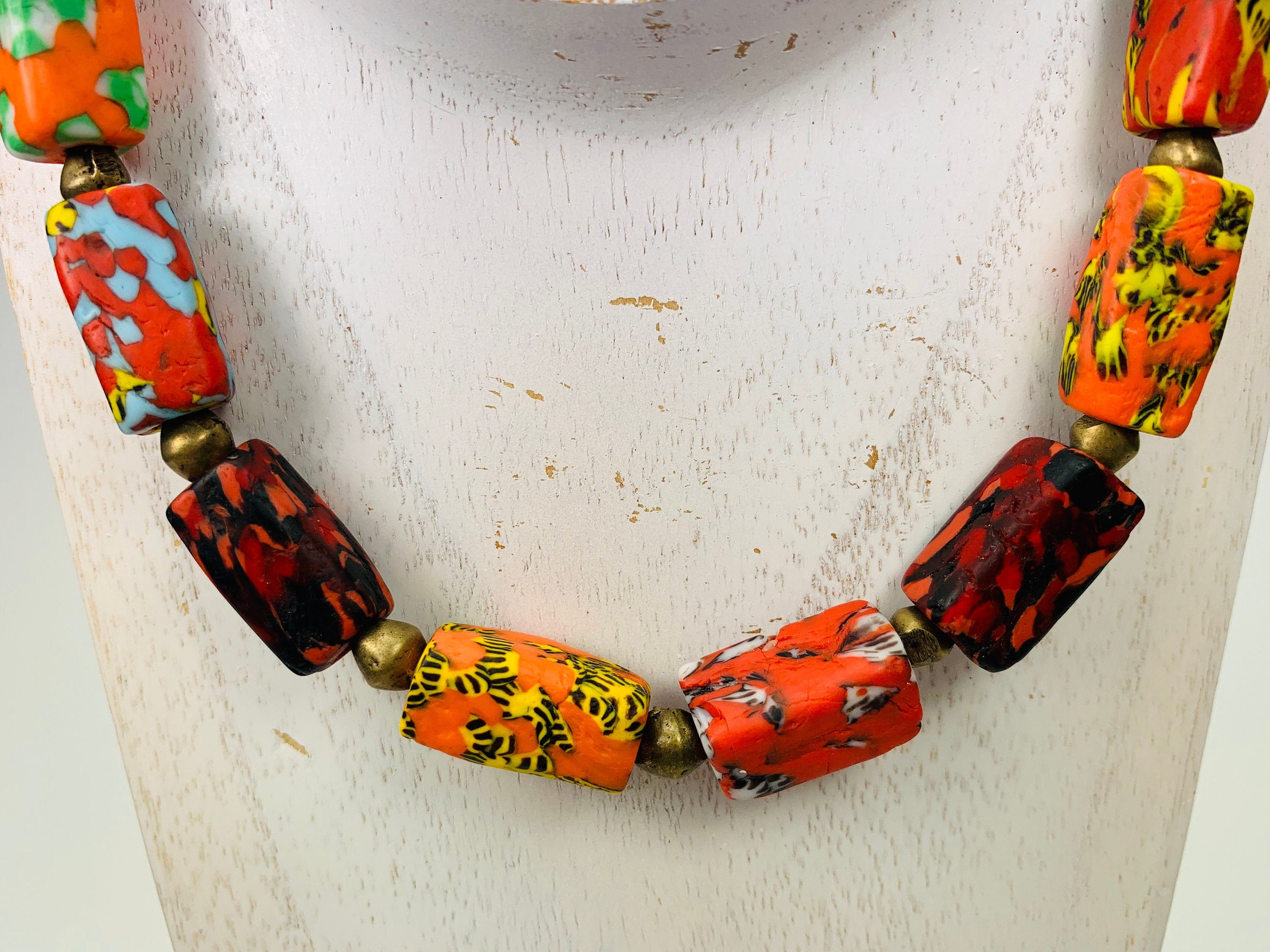 Kette Kroba Recycling Glass Ghana Ethno Beads Handmade Necklace Necklace Ethno Chic