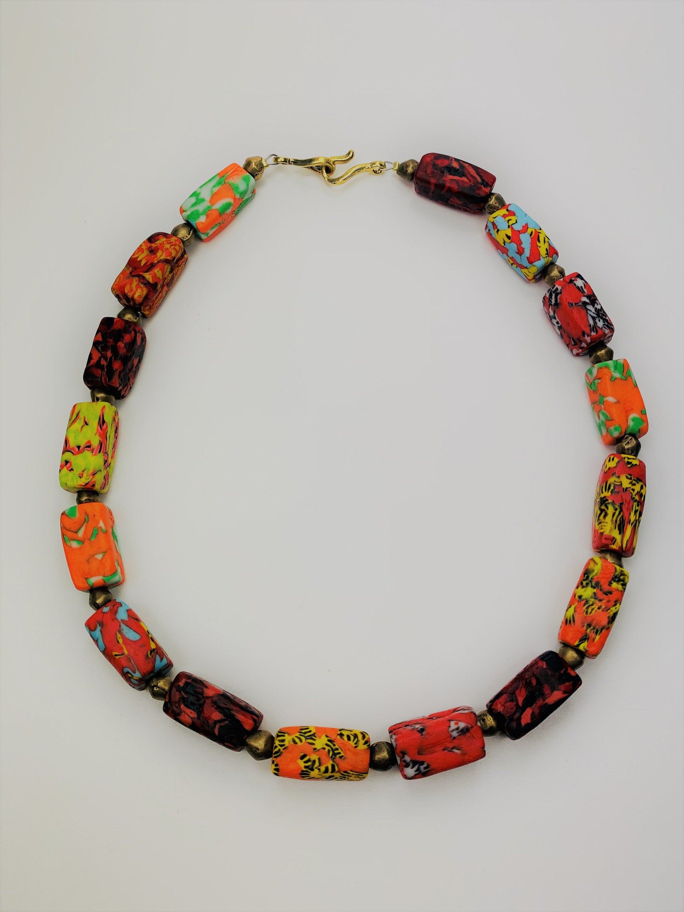 Kette Kroba Recycling Glass Ghana Ethno Beads Handmade Necklace Necklace Ethno Chic