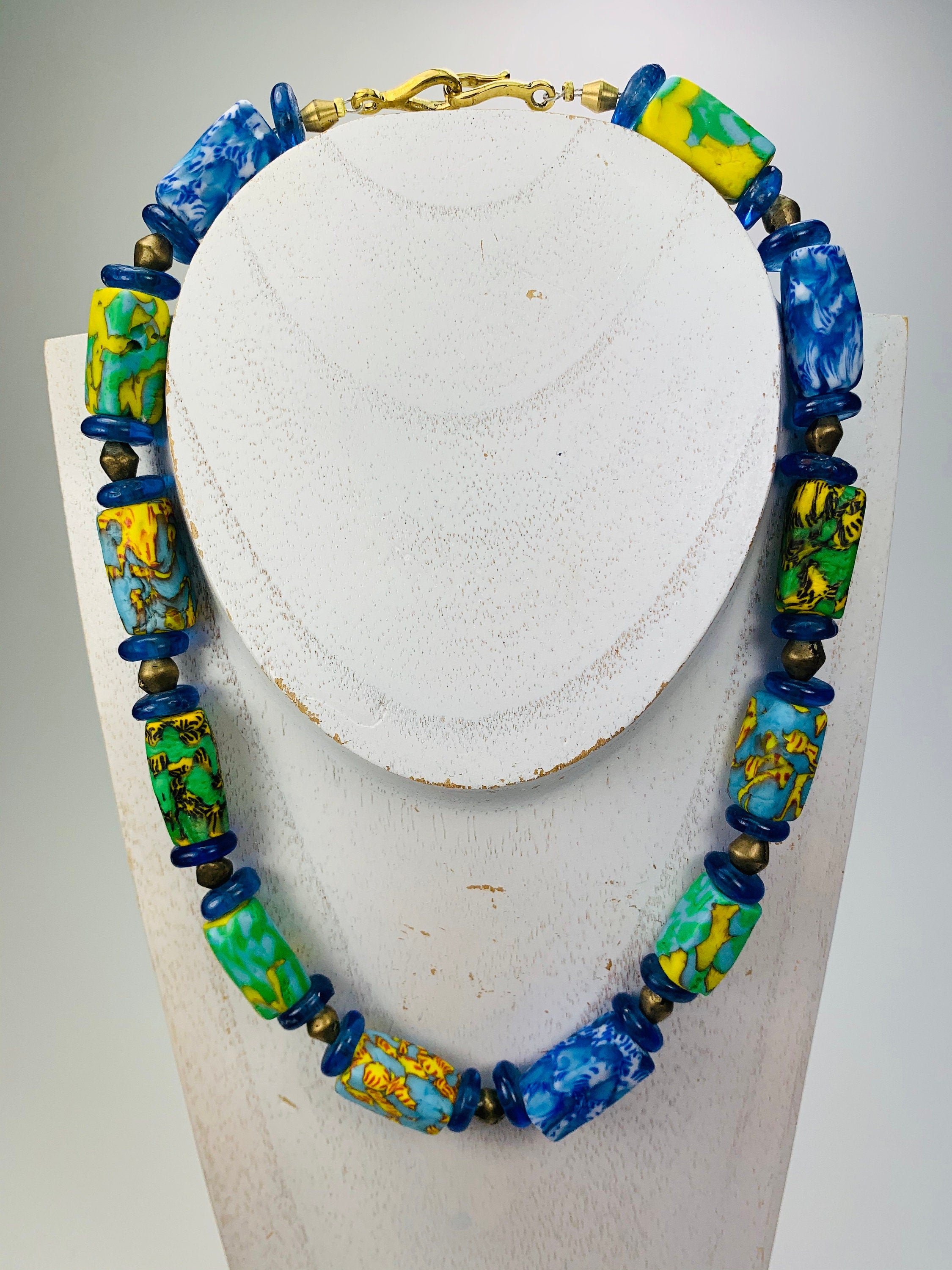 Kette Kroba Recycling Glass Ghana Ethno Beads Handmade Necklace Necklace Ethno Chic