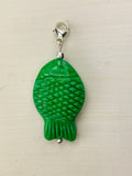 Charm Anhänger formschöner Böhmischer Glas Fisch Silber 925