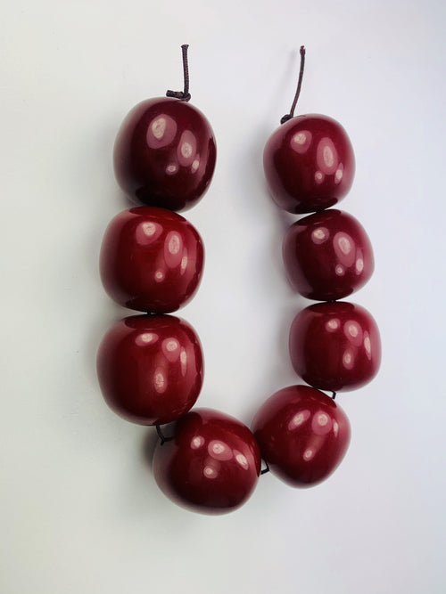8 Resin Beads | Resin Ethno Beads Red
