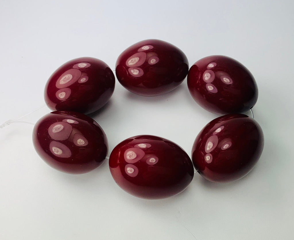 6 Perlen Resin | Harz Ethno Beads Red