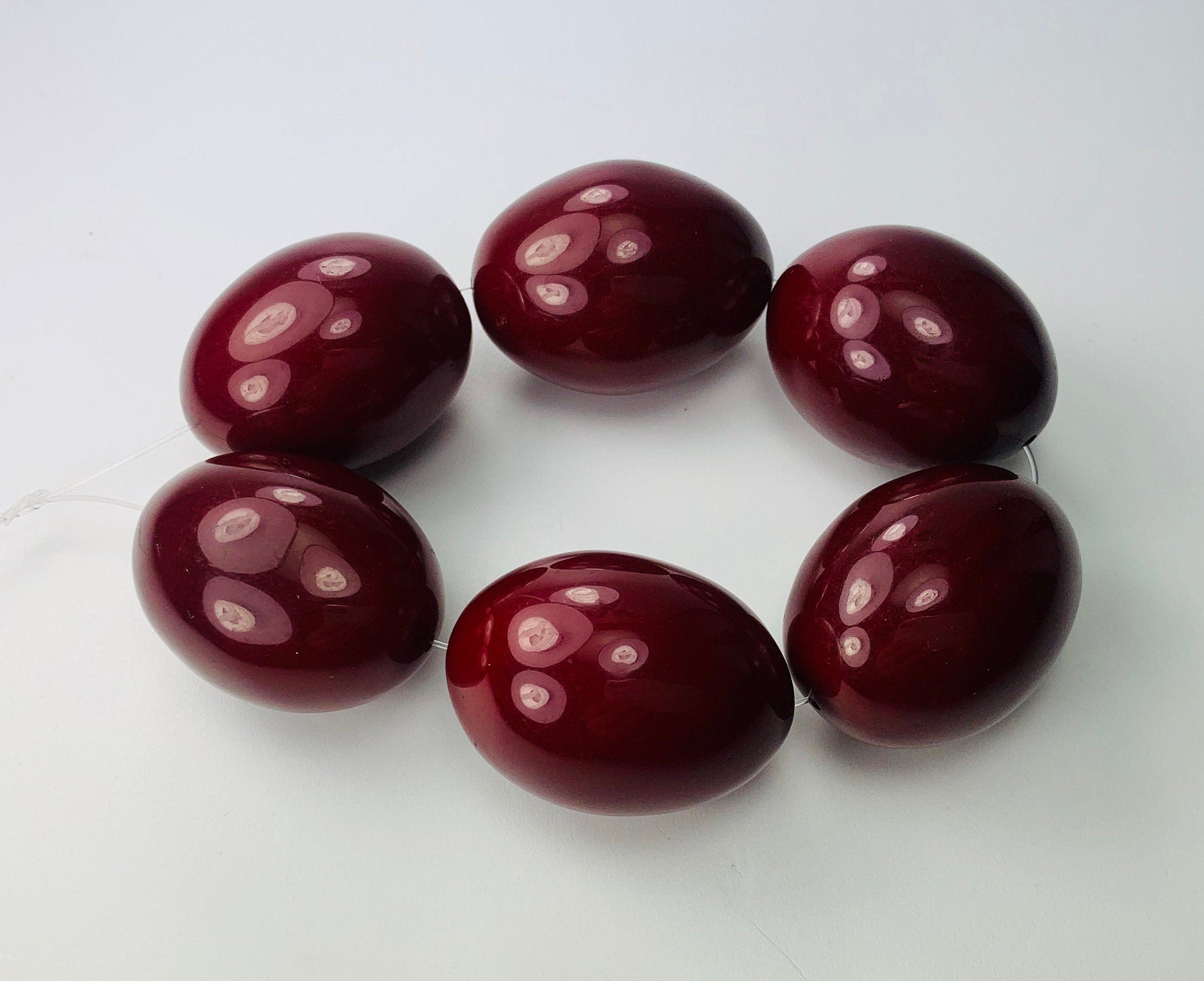 6 Perlen Resin | Harz Ethno Beads Red