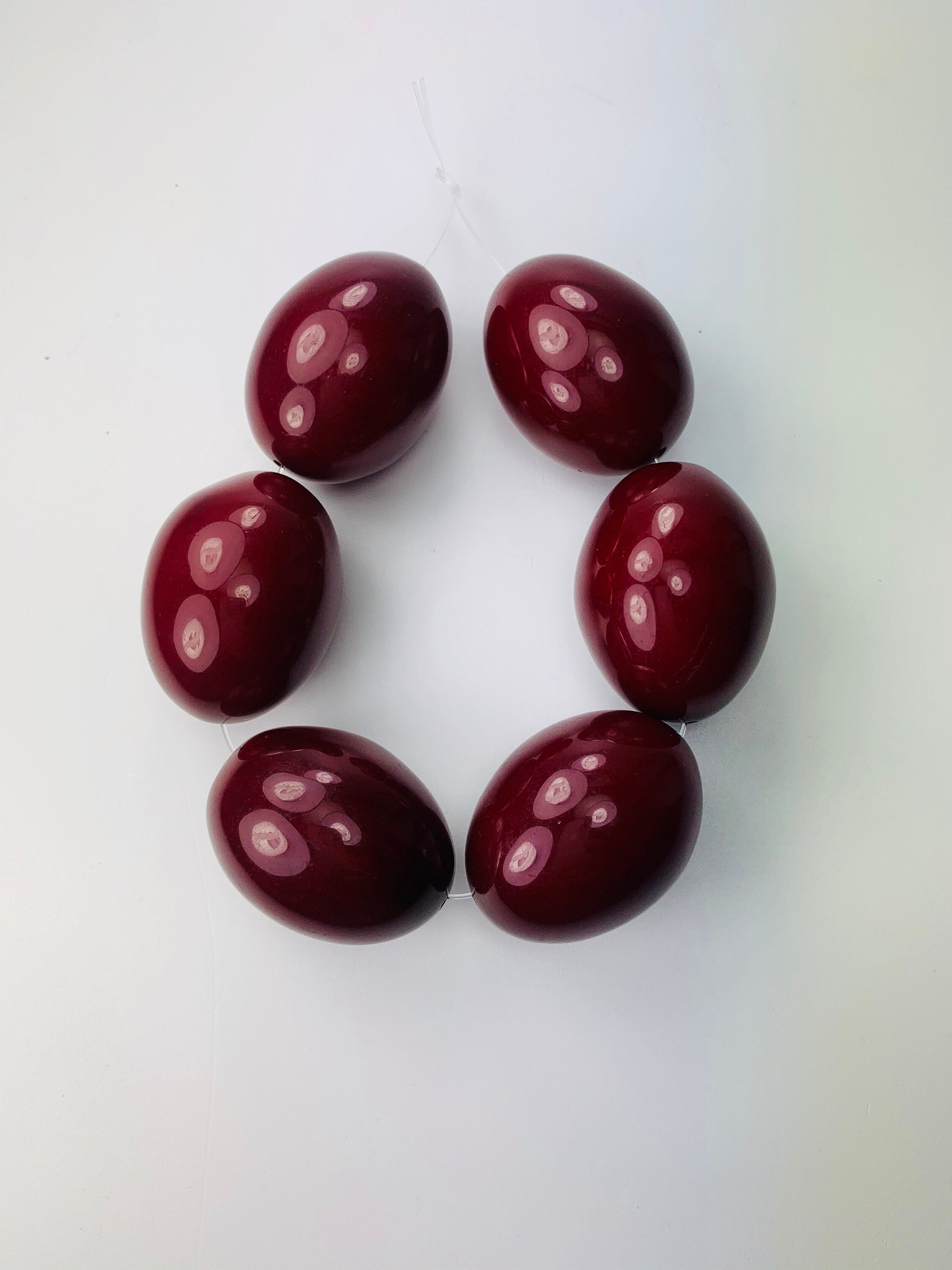6 Perlen Resin | Harz Ethno Beads Red