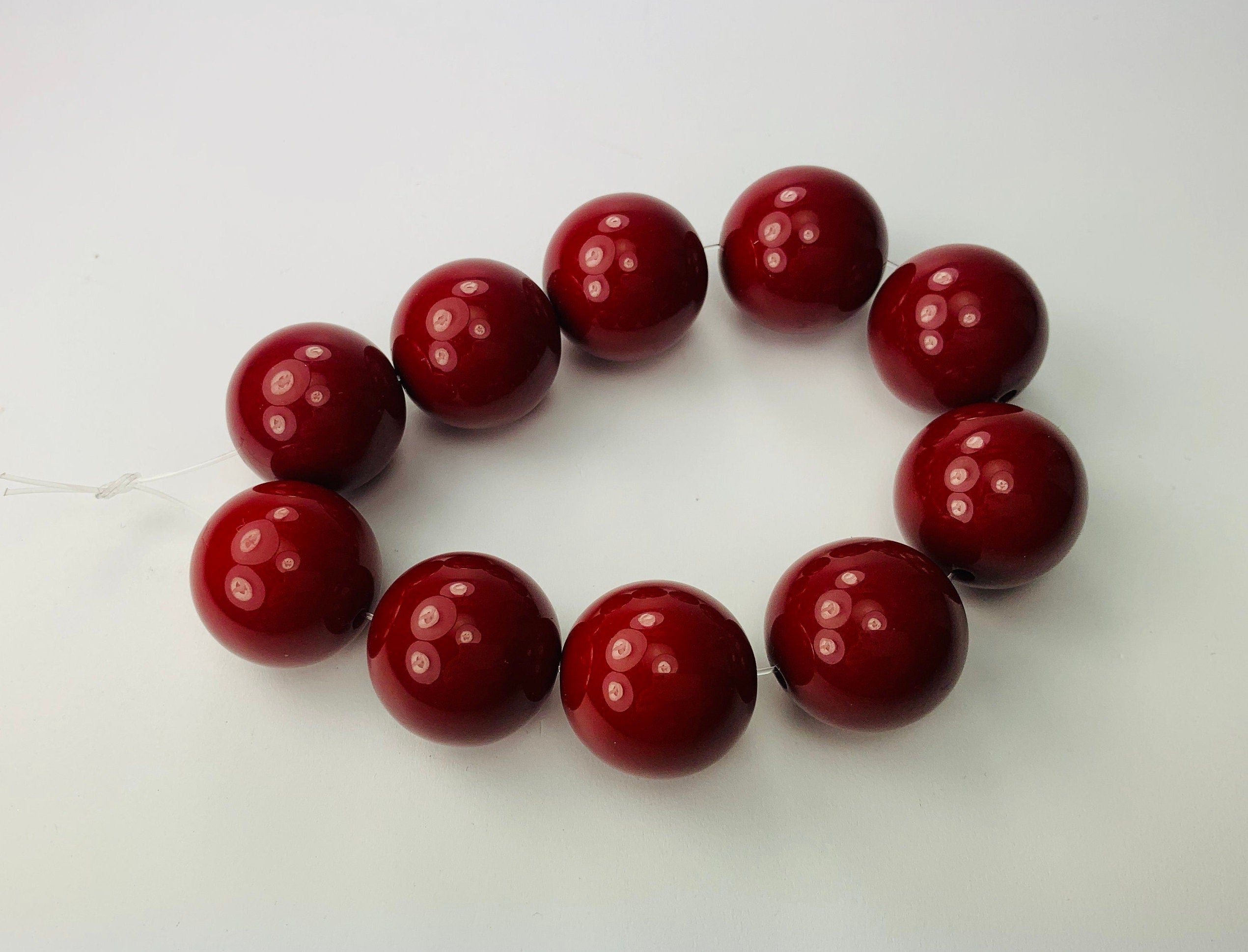 10 Perlen Resin | Harz Ethno Beads Red