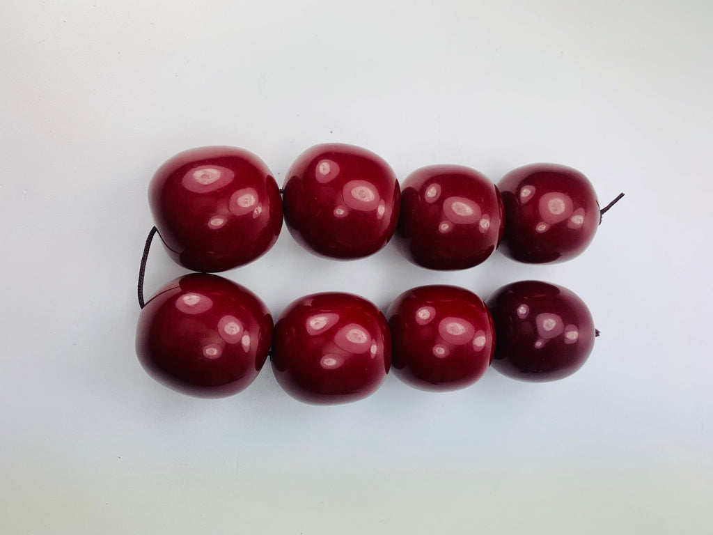 8 Perlen Resin | Harz Ethno Beads Red