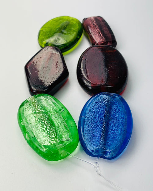 6 Beads Foiled Glass Beads