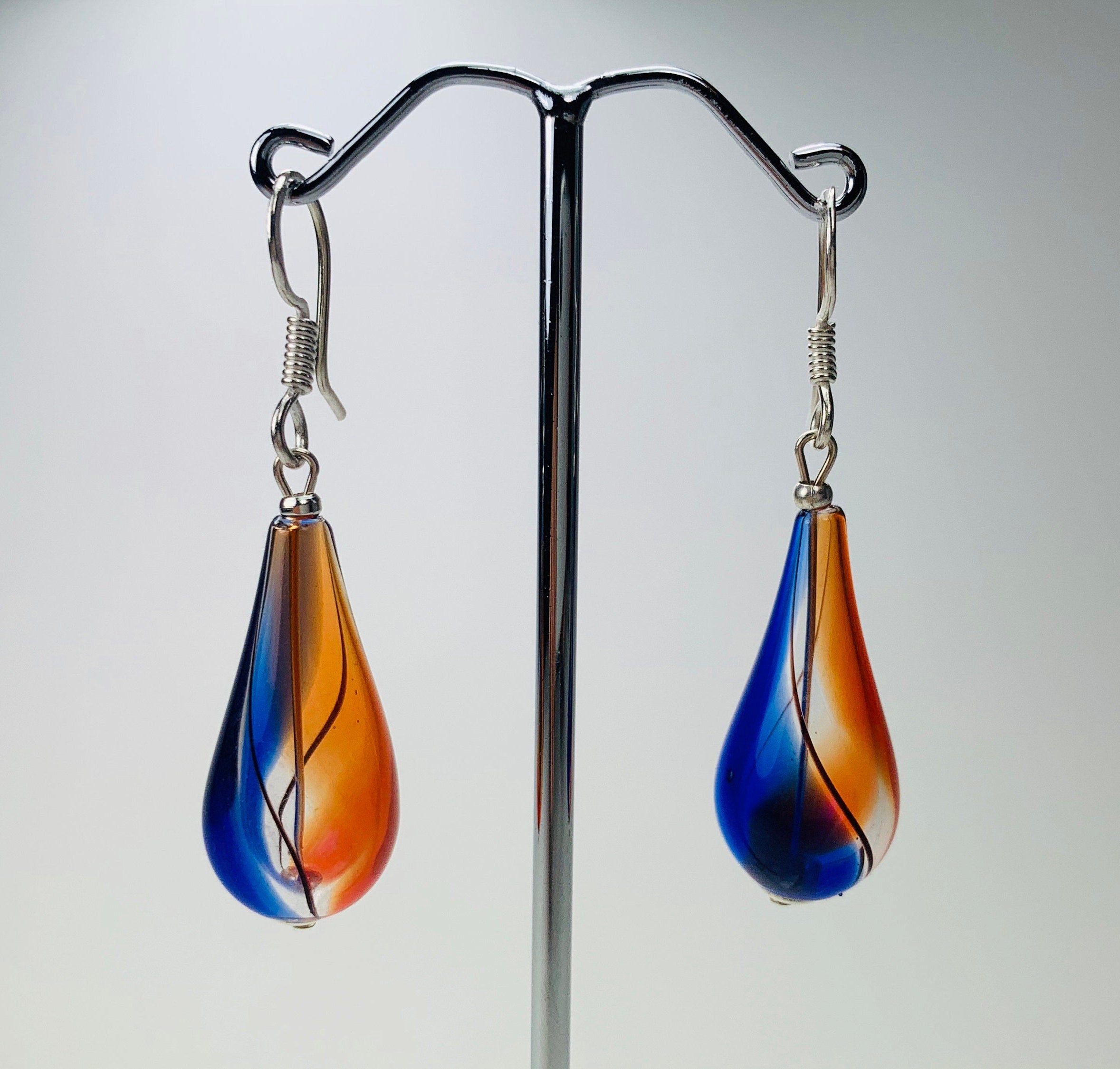Ohrringe Hohlglasperlen Formschön Lampwork Beads Earrings