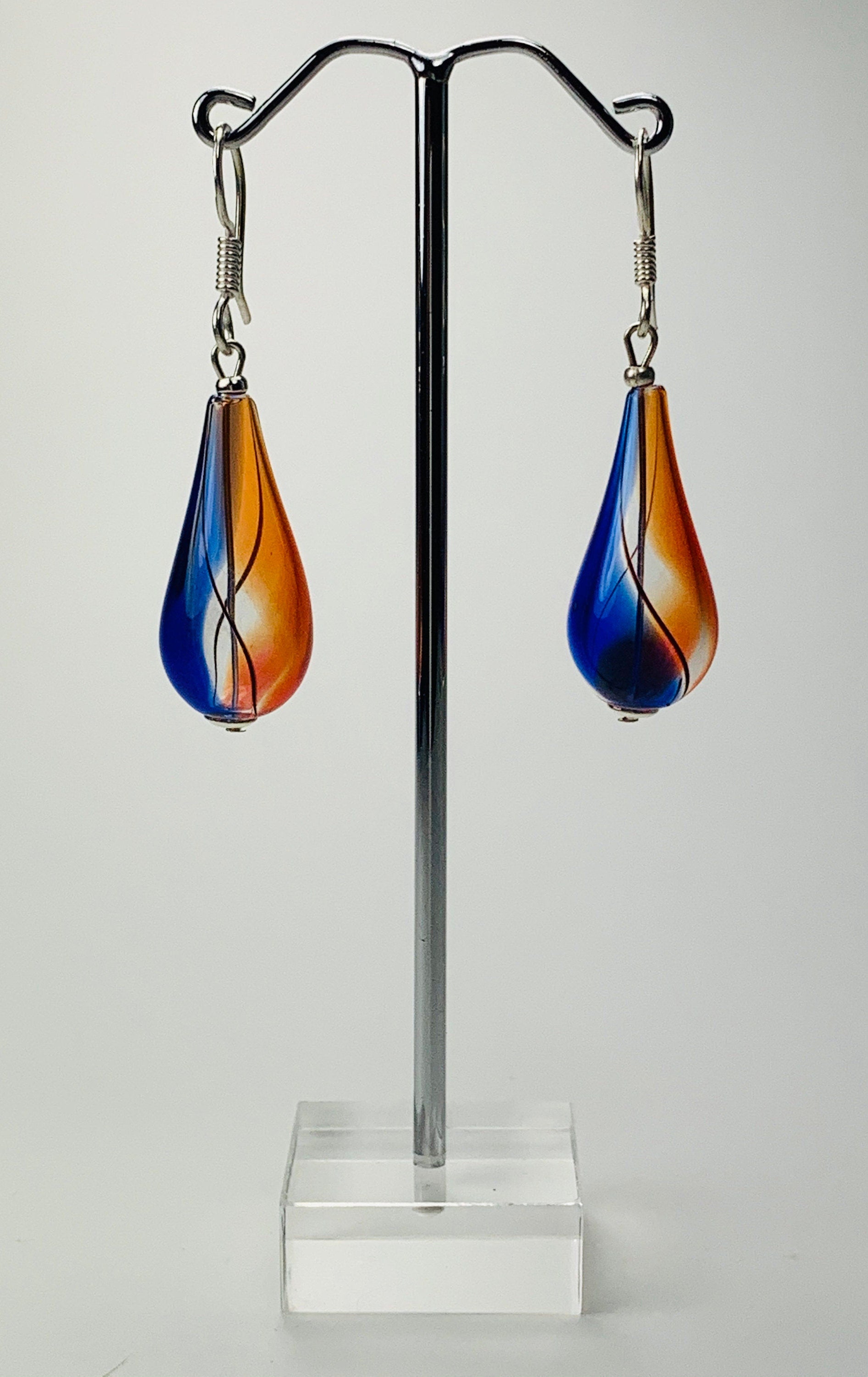 Ohrringe Hohlglasperlen Formschön Lampwork Beads Earrings