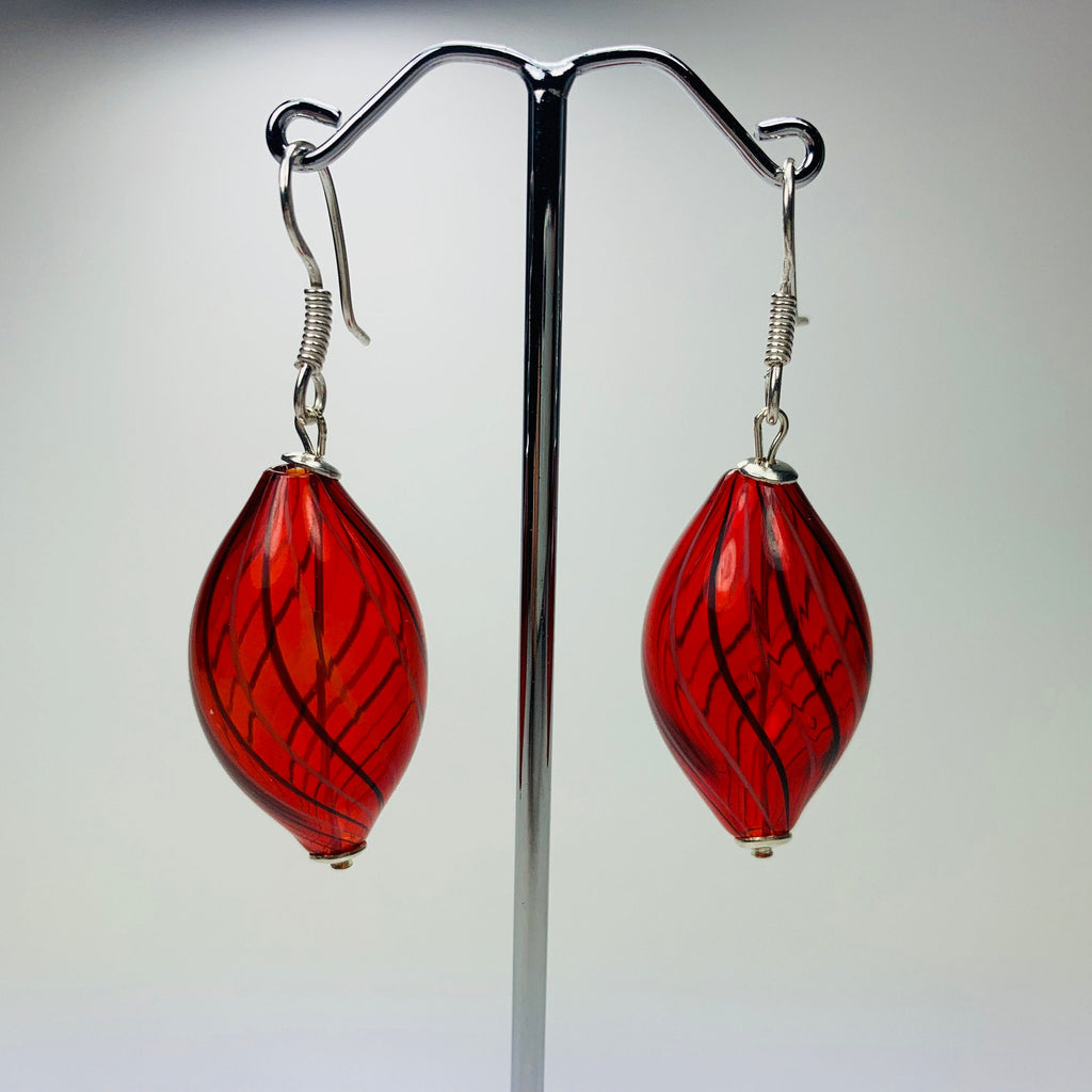 Ohrringe Hohlglasperlen Formschön Lampwork Beads Earrings
