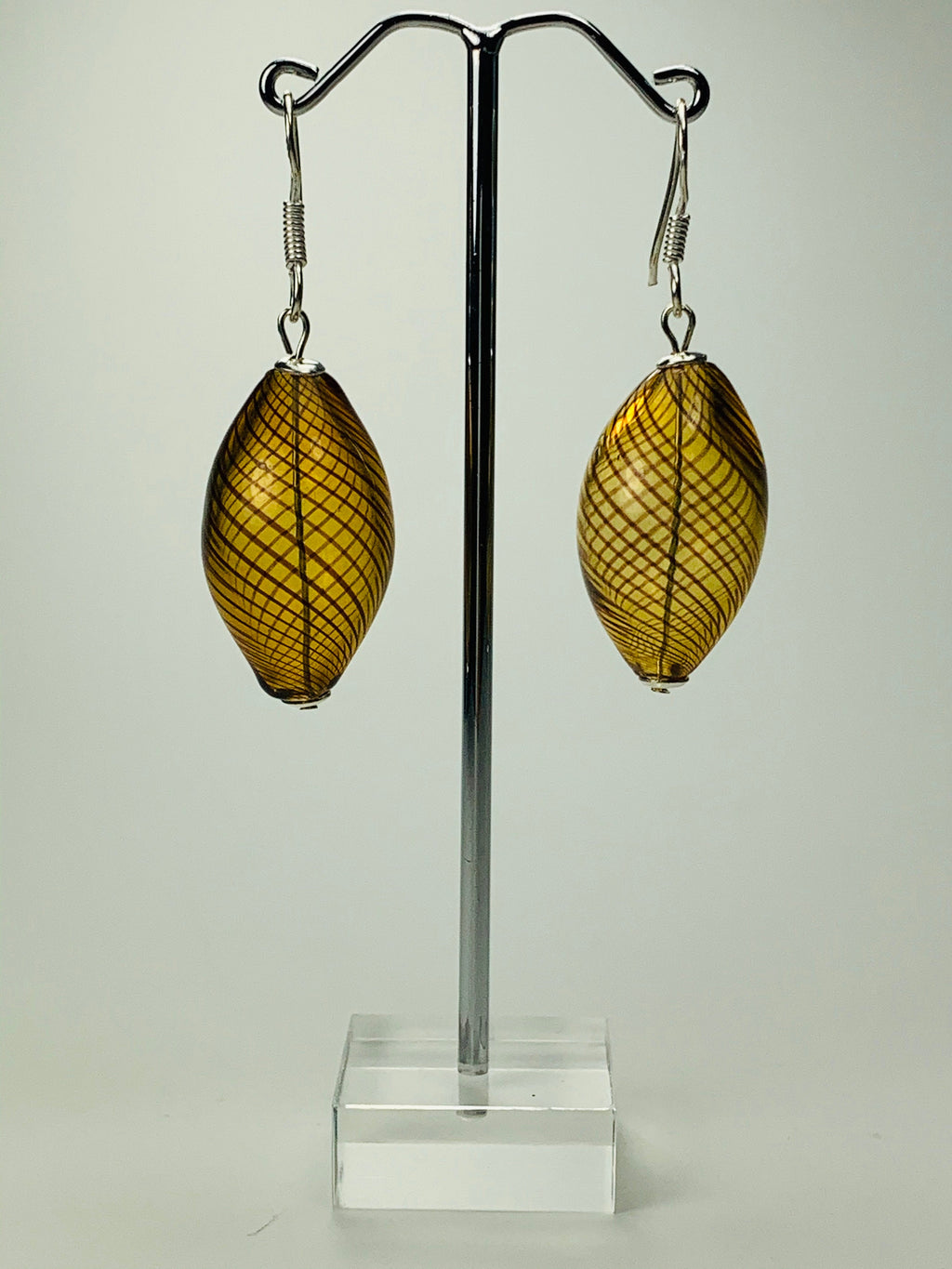 Ohrringe Hohlglasperlen Formschön Lampwork Beads Earrings