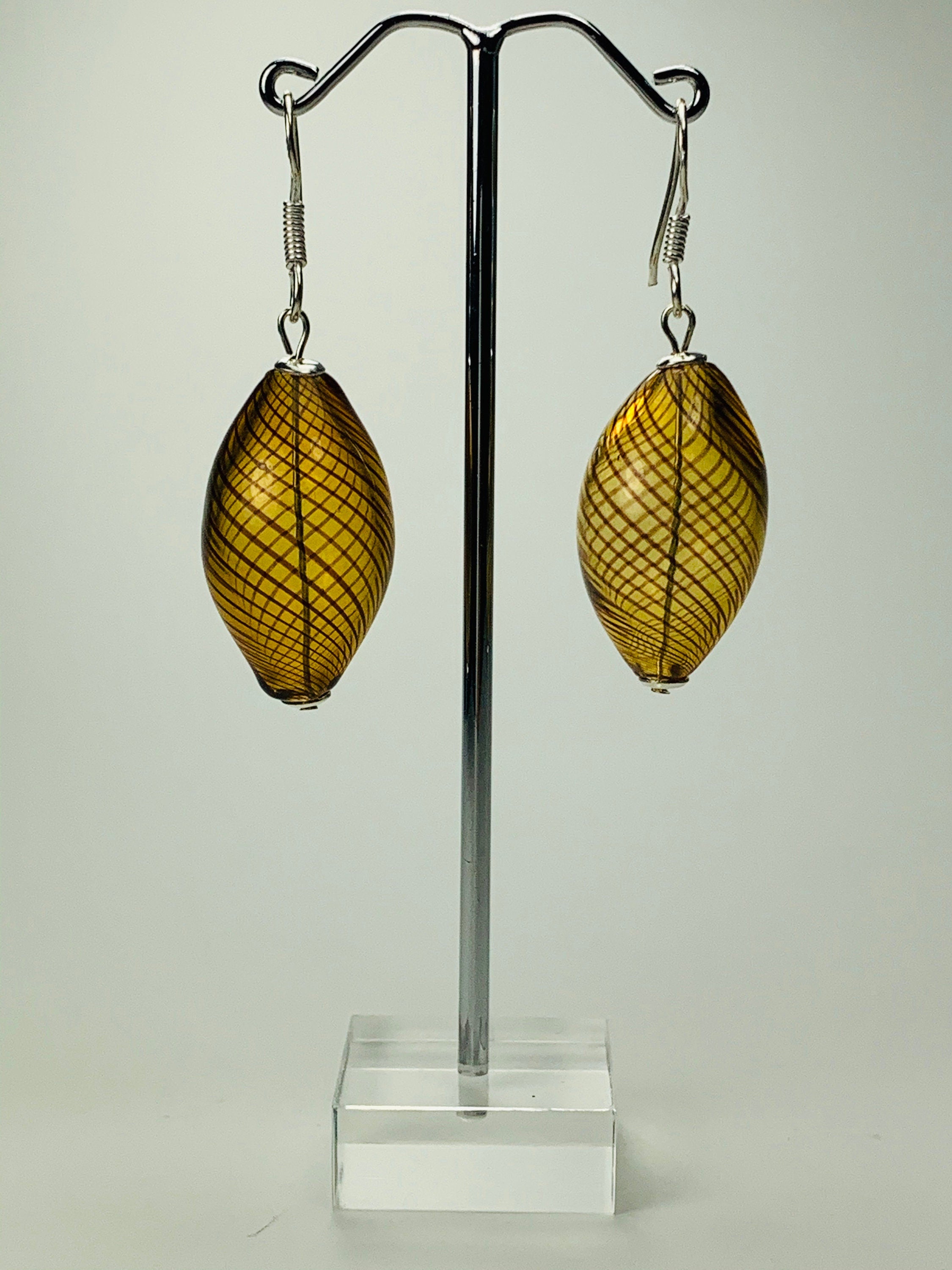 Ohrringe Hohlglasperlen Formschön Lampwork Beads Earrings