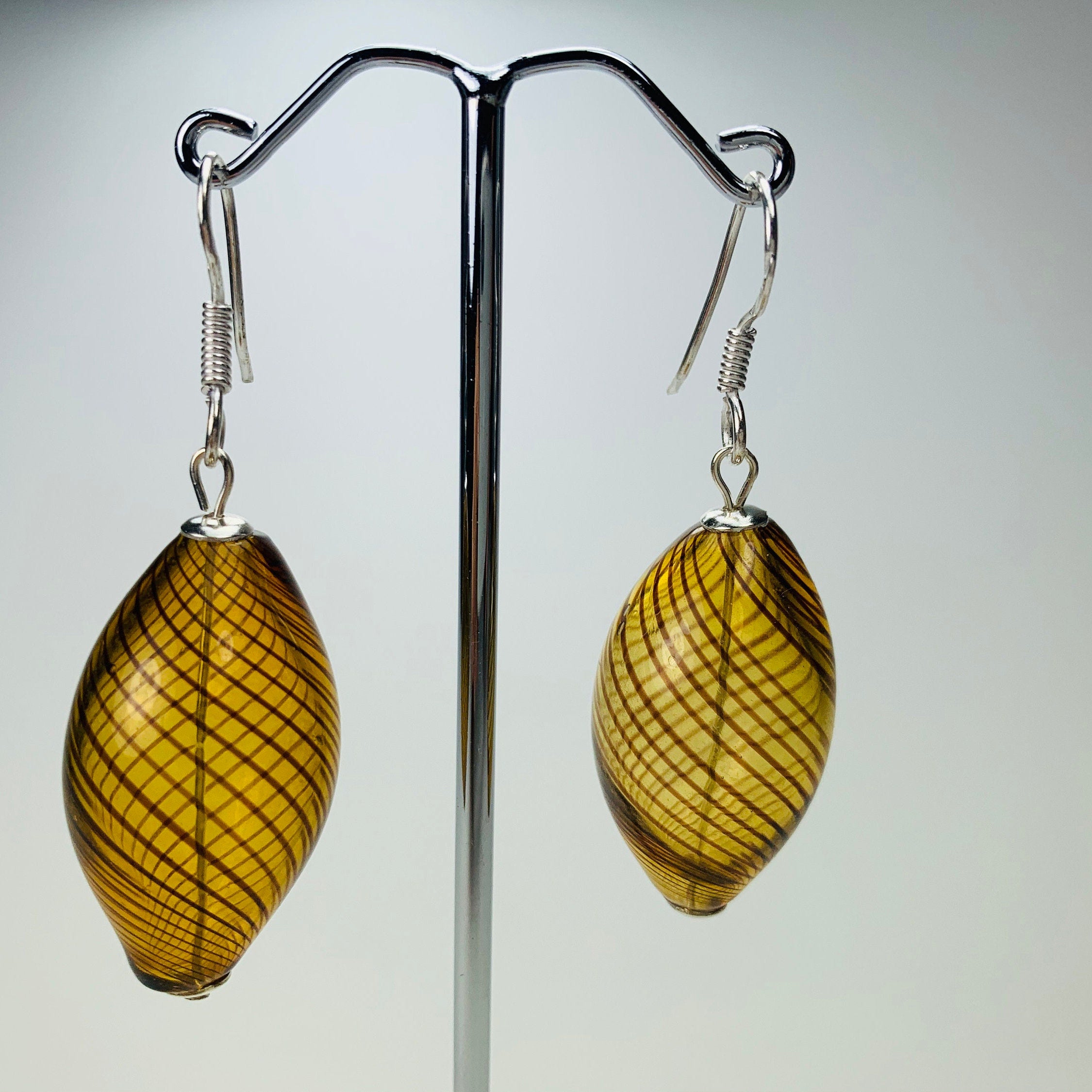 Ohrringe Hohlglasperlen Formschön Lampwork Beads Earrings
