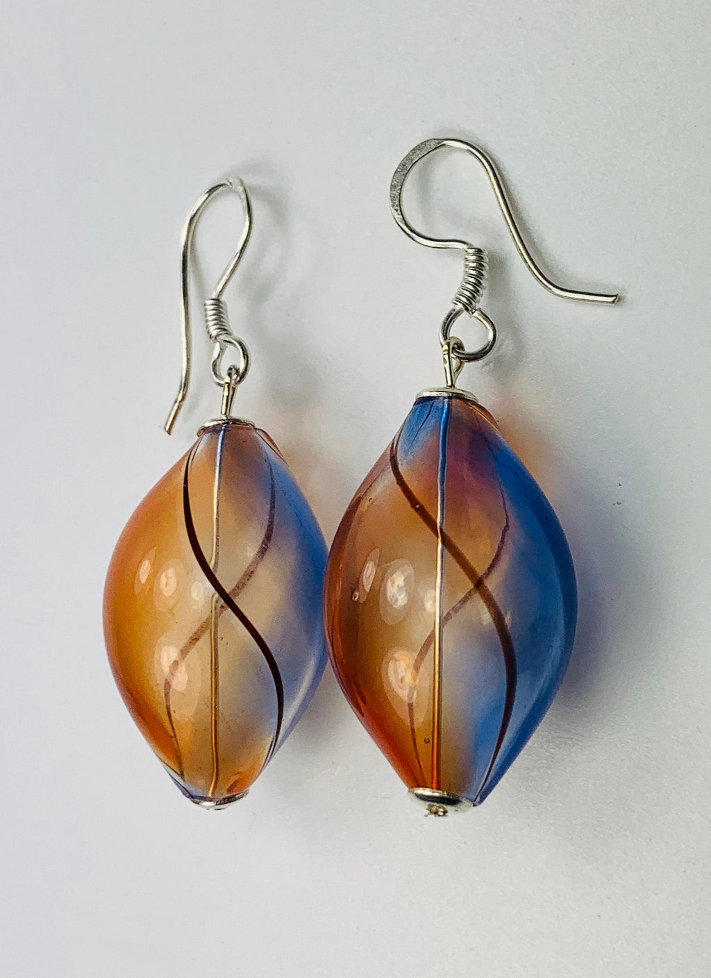 Ohrringe Hohlglasperlen Formschön Lampwork Beads Earrings