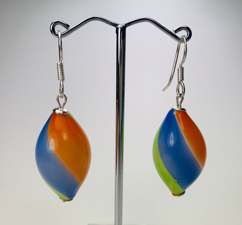 Ohrringe Hohlglasperlen Formschön Lampwork Beads Earrings