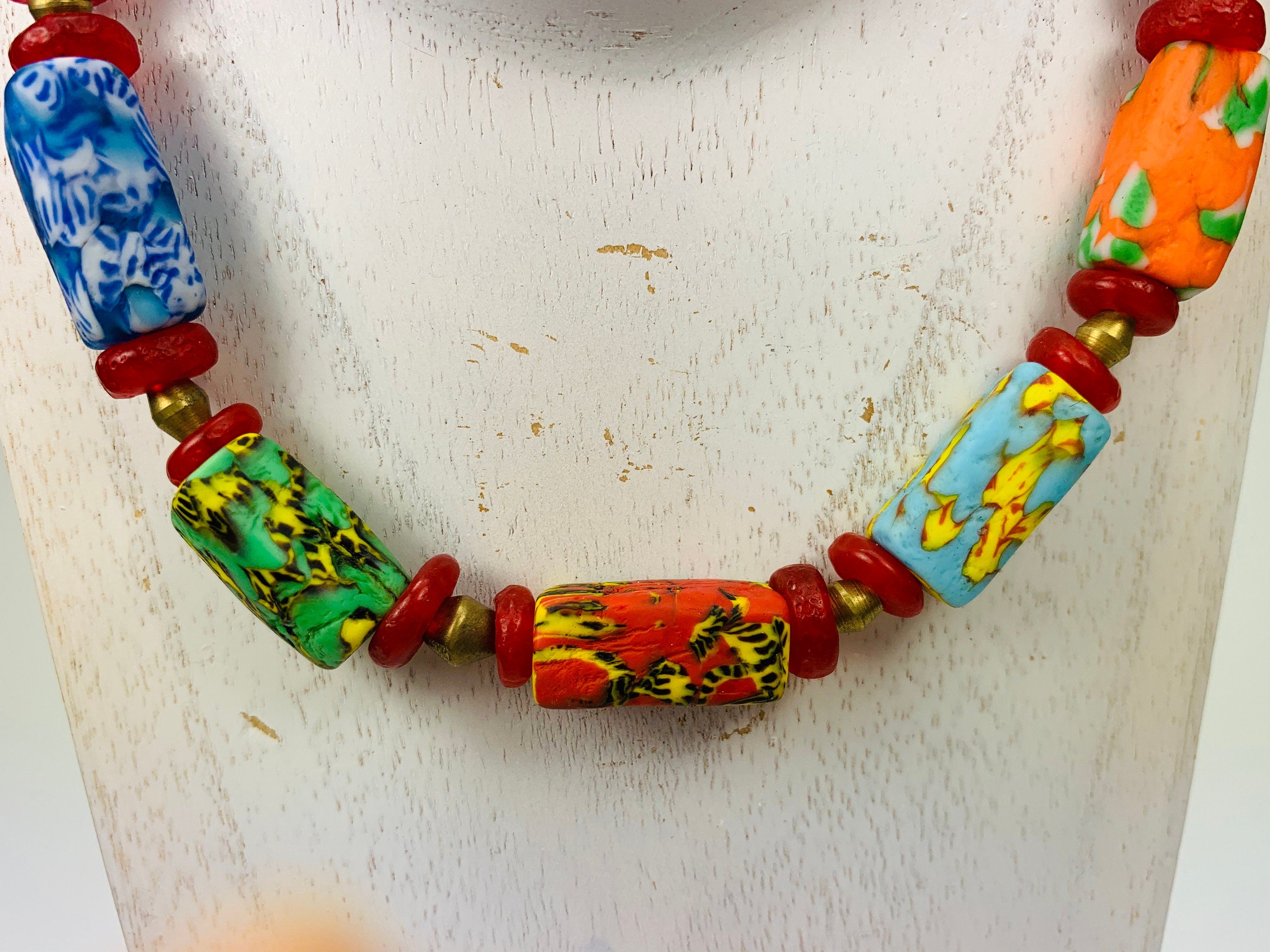 Kette Kroba Recycling Glass Ghana Ethno Beads Handmade Necklace Necklace Ethno Chic