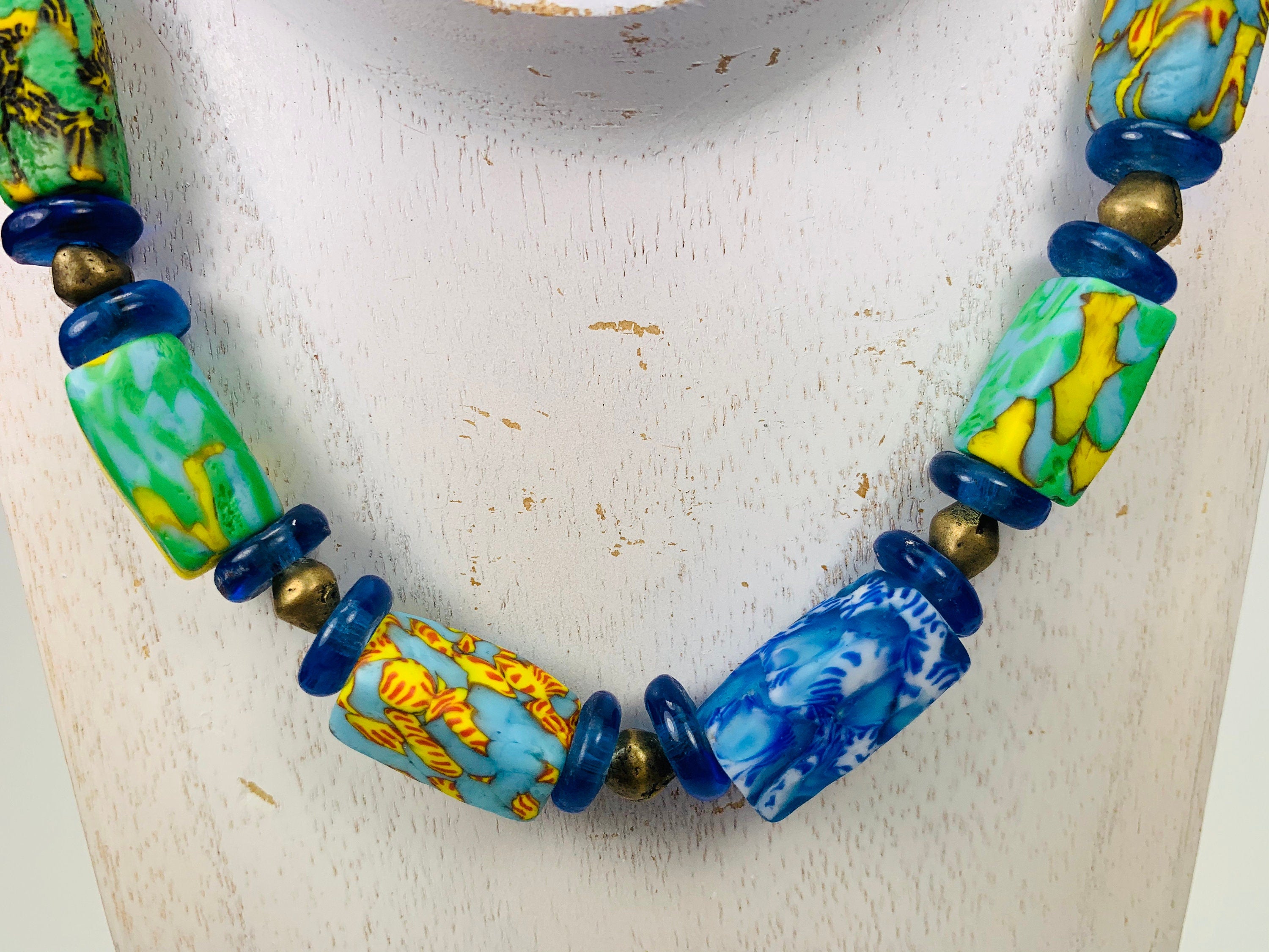 Kette Kroba Recycling Glass Ghana Ethno Beads Handmade Necklace Necklace Ethno Chic