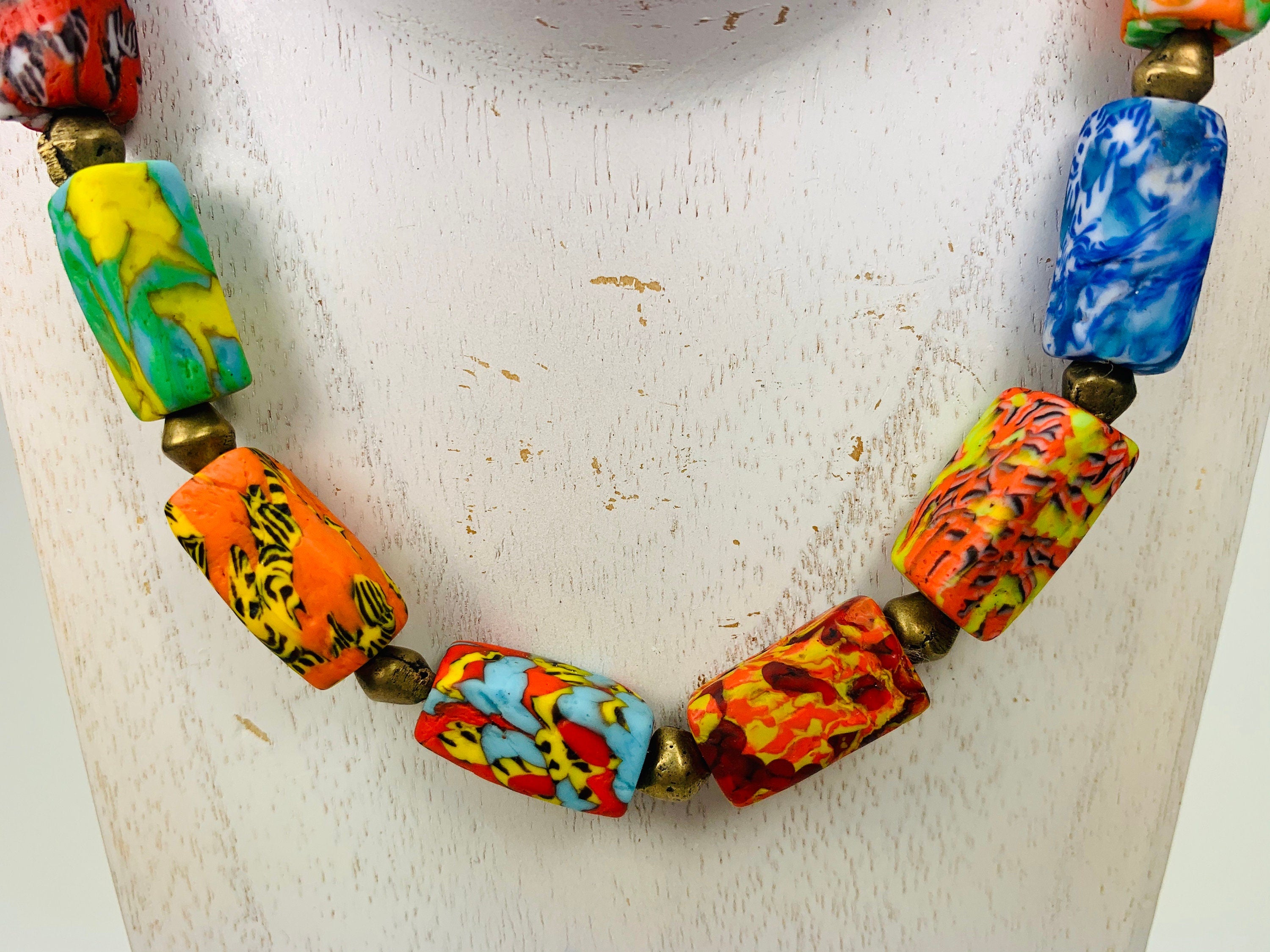 Kette Kroba Recycling Glass Ghana Ethno Beads Handmade Necklace Necklace Ethno Chic