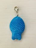 Charm Anhänger formschöner Böhmischer Glas Fisch Silber 925