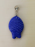 Charm Anhänger formschöner Böhmischer Glas Fisch Silber 925