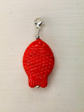 Charm Pendant Beautiful Bohemian Glass Fish Silver 925