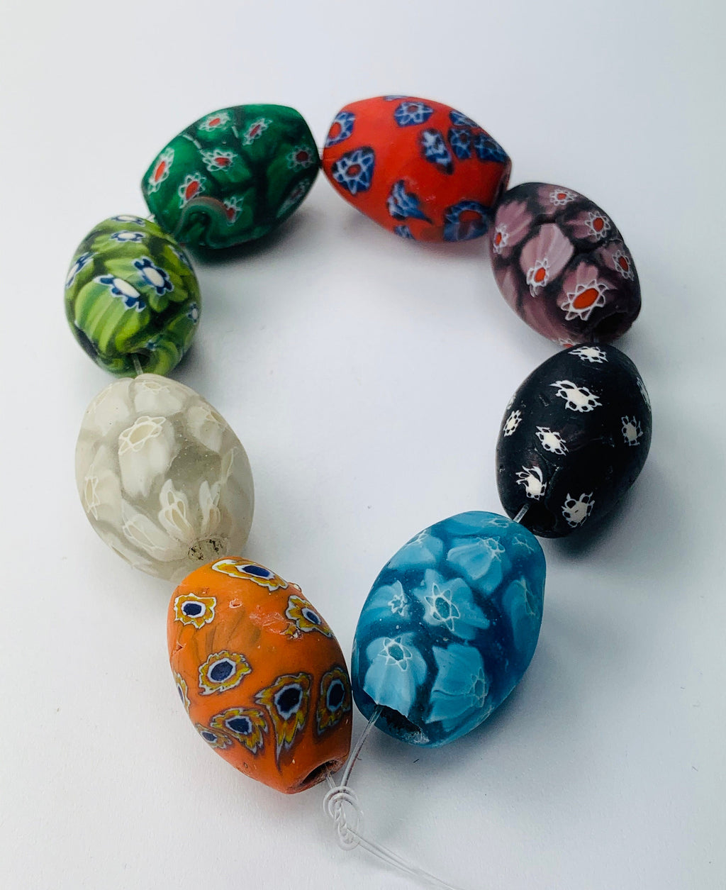 8 Beads Millefiori Glass Beads