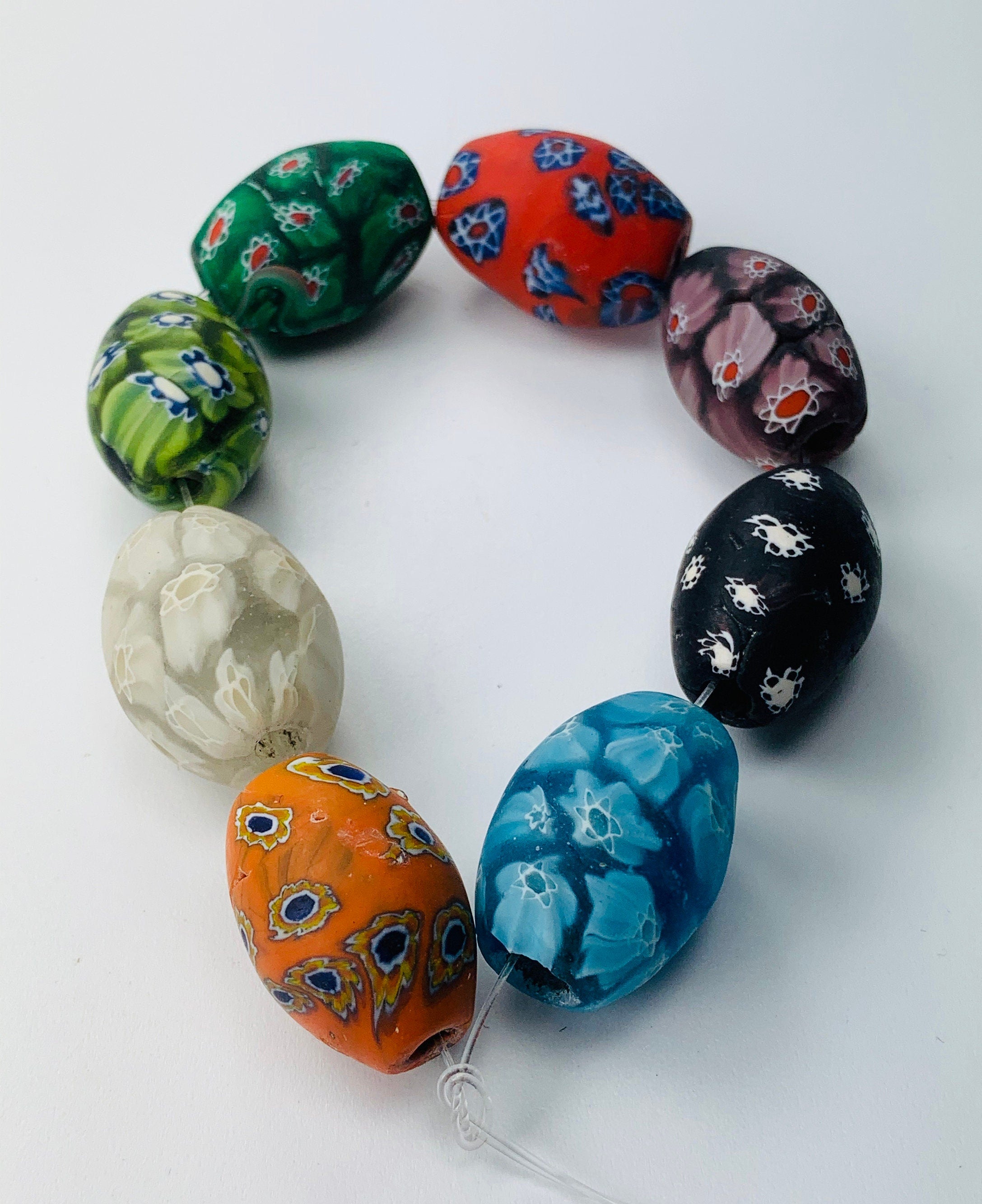 8 Perlen Millefiori Glasperlen Glass Beads