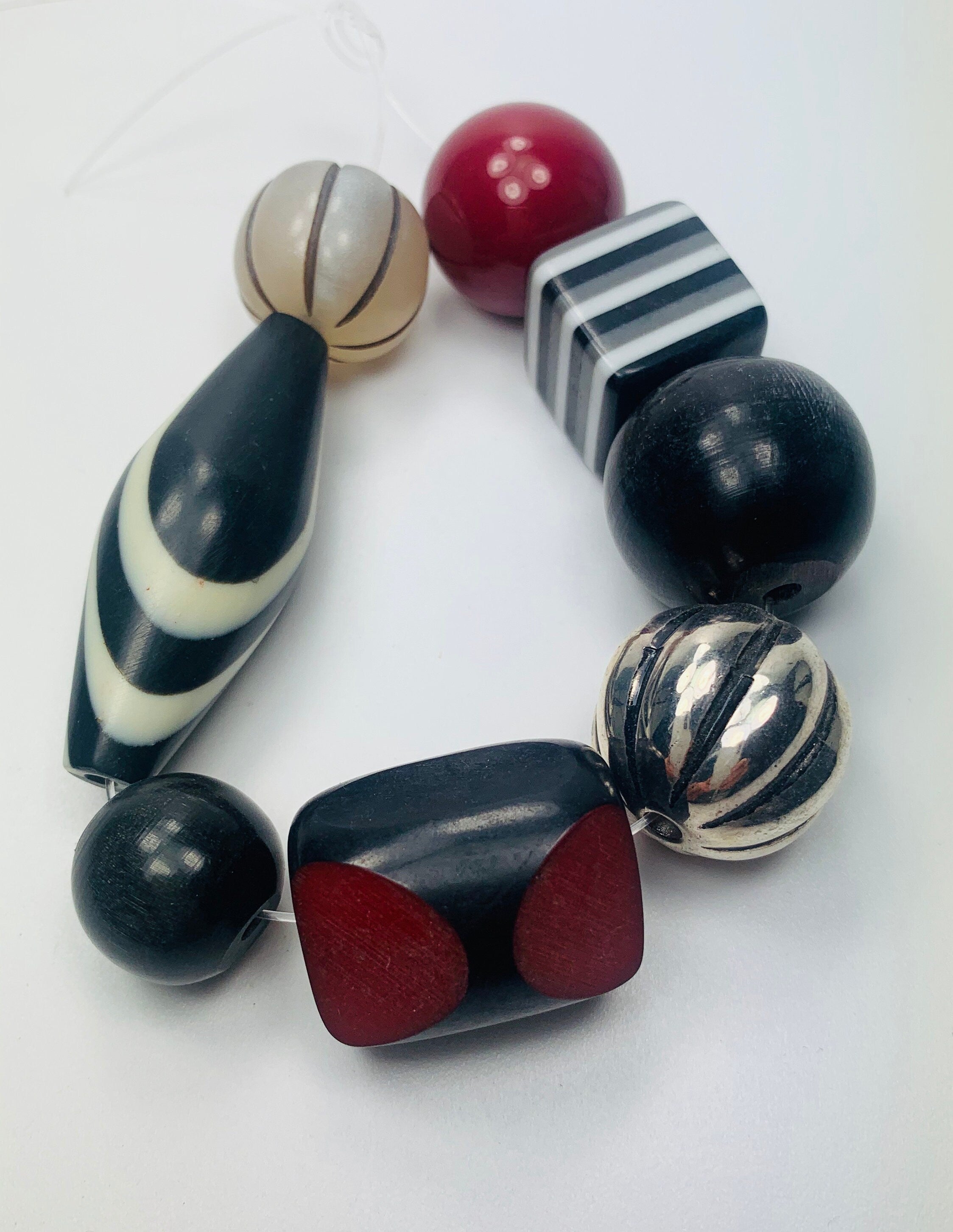 8 Resin Beads | Horn Ethno Beads