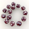 14 Bohemian Glass Beads | Handmade Beads | Purple | Opaque | Dots | Bohemian | First-Class Quality | BeadsCompany SN10