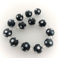 13 Böhmische Glasperlen | Handgefertigte Perlen | Schwarz | Opak | Punkte | Bohemian | Erstklassige Qualität | BeadsCompany SN06