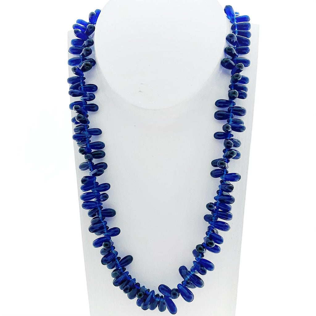 Bohemian Glass Beads | Teardrop Shape | Blue | Bohemian | Handmade | Vintage | BeadsCompany SN13