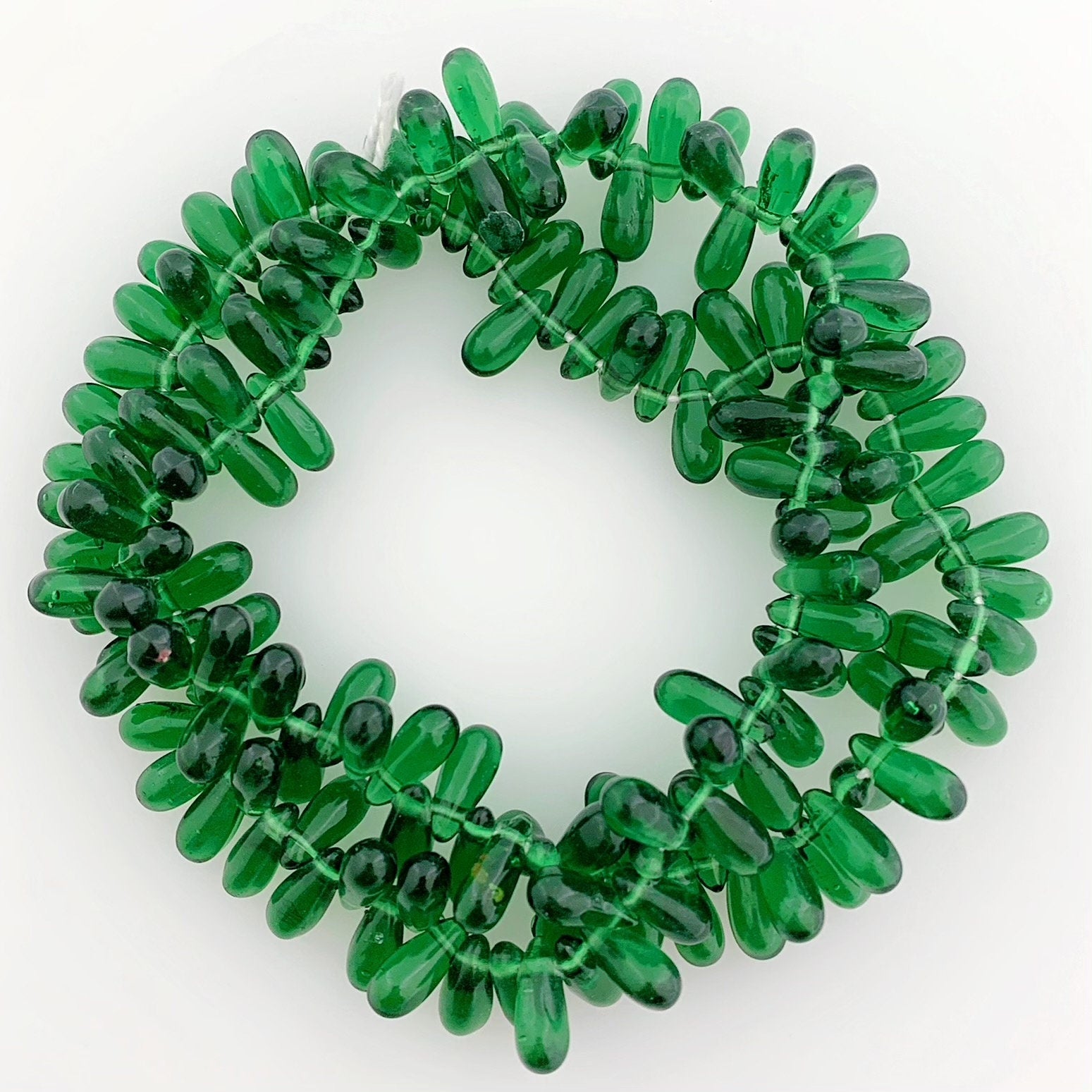 Böhmische Glasperlen | Tropfenform | Gelb | Bohemian | Handgefertigt | Vintage | BeadsCompany  SN23