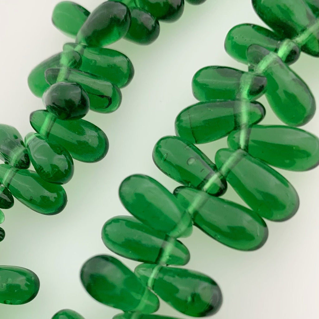Böhmische Glasperlen | Tropfenform | Gelb | Bohemian | Handgefertigt | Vintage | BeadsCompany  SN23