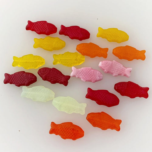 18 Bohemian Glass Beads | Fish | Colorful Mix | Bohemian | MN12 BeadsCompany